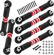 BRCatWPark 6pcs Aluminum Turnbuckles Camber Links Upgrades Part for 1/10 Granite 3S BLX(Mega550) Senton 3S BLX(Mega550) Vorteks 3S BLX(Mega550),RC Alloy Adjustable Turnbuckles Hop-Up,Red