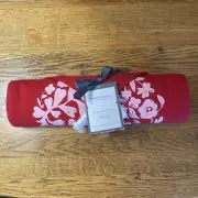 Threshold Floral Heart Design Cotton Table Runner Red Pink Cotton 14"x72" New