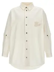 [Off-White] Off-White-Denim Overshirt Camicie Bianco-Uomo XS White