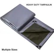 Heavy Duty Tarp Waterproof Rain Shed Tarpaulin Cover Tent Ground Silver Sheet