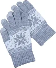 [NIYANGLE] 1pair Warm Grey Gloves Windproof Gloves for Outdoor Activities for Cycling Running Driving and Texting Cold Weather