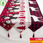 Christmas Xmas Table Runner Cloth Decoration Decor Party Snowman Xmas Tree Elk