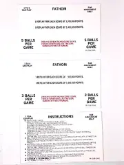Fathom (Bally) SCORE CARDS - 8 CARD SET