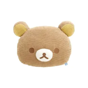 【San-X】拉拉熊 懶懶熊 療癒系列 燈芯絨大臉靠墊 抱枕 拉拉熊(Rilakkuma)