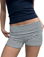 [Luckinbaby] Women Fold Over Mini Shorts High Rise Stretchy Yoga Rollover Shorts Slim Fit Cute Lounge Shorts Micro Bottoms
