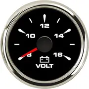 Waterproof Car Boat Volt Gauge 52mm Volt Meter Instrument 316L Bezel Marine Voltage Meter Fit 9~32V with 7 Colors Backlight Automotive Voltmeter(BS)