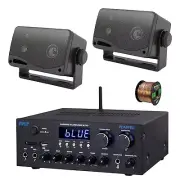 Pyle PDA99BU 2-Channel Home Audio Bluetooth Receiver, 2x 3.5" 200W Speaker,Wire