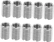 NAMOARLY 10pcs Stainless Steel Reducing Nut Threaded Fastener Reinforcement Metal Thread Repair Sleeve Threaded Fastener Conversion Insert Inner Fastener Nut 304 Stainless Steel Silver