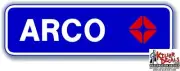 (ARCO-2) 12"x 3.72" ARCO GASOLINE OIL VINYL DECAL GAS PUMP / LUBSTER