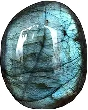 Natural Blue Kyanite Irregular Polished Crystal Healing Gemstone, Worry Stone Pebble Chakra Crystals and Healing Stones/4 (Color : Grey-Labradorite(a))