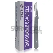 100 pcs Dermaplaning Scalpel Blade Number 10 with Disposable BP Plastic Handle