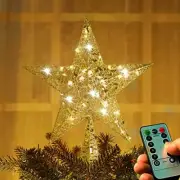 12.2 inch Christmas Tree Topper LED Star Treetop Decoration Christmas Gold