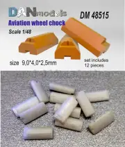 DAN 48515 Aircraft locking pads 12 pcs 9*4*2,5 mm — photoetched & decal set 1/48