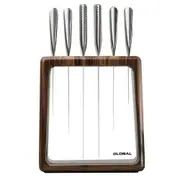 Global Hashira Walnut Knife Block Set 7 Piece