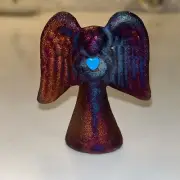 Raku Spirit Angel Art Pottery Figurine Turquoise Heart Signed Jeremy Diller NIB