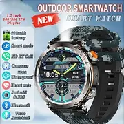 IP68 Waterproof Smart Watch Men 600mAh Outdoor SmartWatch Compass Heart rate LED Flashlight Bluetooth Call Sports Smartwatch