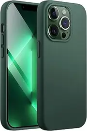 [JETech] Silicone Case for iPhone 13 Pro Max 6.7-Inch, Silky-Soft Touch Full-Body Protective Phone Case, Shockproof Cover with Microfiber Lining (Midnight Green)