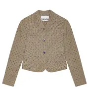 [GANNI] Flock Check Suiting Blazer