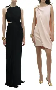 [Zuhair Murad] Draped Jersey Plisse Maxi Scarf Dress