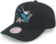 MENS MITCHELL & NESS NHL TEAM GROUND 2.0 PRO SNAPBACK SHARKS - BLACK