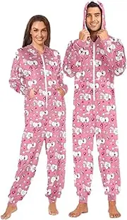 [Joisal] Cute Poodles Pink Ultra-comfortable Fit, Adult Onesie Costume, Pajamas Adult