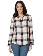 Rockmans Longsleeve Eyelet Check Shirt