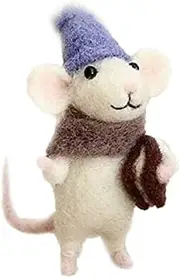 Mice Needle Felting Starter Kit Unfinished Wool Felt Mouse Craft Kit for Beginner DIY Craft Mice Wool Felting Supplies Crafts Needle