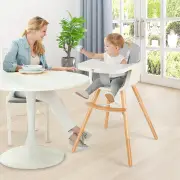 Costway3 in 1 Baby High Chair with Adjustable Legs and Tray for Dining-Grey