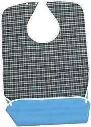 HOUDERCO Polyester Dinner Bib Large Size Adult Elderly Washable Cotton Food Bag