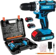 AOTORIM Power Drill Cordless, 3/8 Electric Drill with 2 Batteries, 21V Drill