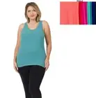 Women's Plus Size Ribbed Racerback Tank Top 1X 2X 3X