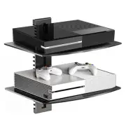 suptek Glass Floating Shelves TV Wall Mount with Shelf for DVD Player / PS4 /...