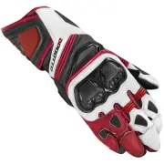 Veloce Motorcycle Gloves Black White Red