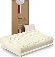 Talatex 100% Natural Premium Latex Pillow, Adjustable Orthordic Ergonomic Dunlop Pillow Helps Relieve Pressure, Neck and Shoulder Pain (68×43×14×12cm)