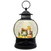 Christmas Snow Globe Lantern with Music & Timer - USB/Battery Operated LED Gl...