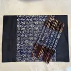 Asian Chinese 6 placemats & 6 pairs chopsticks NEW-GORGEOUS set Navy/Royal Blue