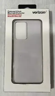 Verizon Clear Case & 2 Blue Light Screen Protectors for Galaxy Note20 Ultra 5G