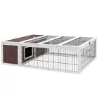 i.Pet Rabbit Hutch Chicken Coop Large Outdoor Wooden Run Pet Cage House Coops