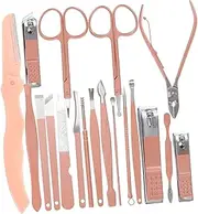 FOMIYES Nail 19pc Manicure Set Stainless Steel Nail Clippers Cuticle Nipper for Women Men