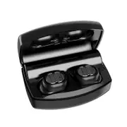 TWS bluetooth 5.0 Earphone 4D Hi-Fi Headset Binaural Stereo Call Waterproof Headphone With 2200mAh Power Bank BLACK COLOR