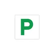 2 Pcs of Pro-Kit Electrostatic P Plates - Green P on White Front & Rear Window