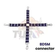 Only 4 way Hogtie BDSM Restraints Connector with Snap Clips for Harness Purple