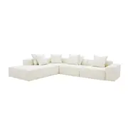 [James Lane] Riley Boucle Ivory Modular Sofa - Arm, 2x Armless, Corner, Left Terminal