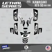 Graphics Kit for Kawasaki ATV KFX50 (2003-2006) Lethal - WHITE