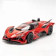 Die-cast Alloy 1:24 for Apollo Project EVO Supercar Model Car Doors Opened Sound Light Pull Back Dynamic Vehicles Collection Miniature Vehicle(Red)