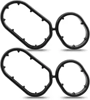 Engine Oil Filter Housing Gasket Fit for Kia Cadenza Sedona Sorento 3.3L /Telluride 3.8L - Lambda 2 Engines, Fit for Hyundai Genesis/Genesis G80 /Palisade DOHC - GDI, 26345-3LAA0, 2PCS