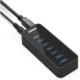 Anker A7505112 USB 3.0 Type-A 7孔USB Hub集線器 含36W電源充電器 80cm延長線