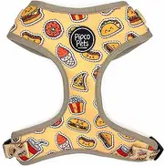 PIPCO PETS - Adjustable Dog Harness | Cute Colourful Patterns | Perfect Fit, Escape Proof Vest | Safe and Secure | Easy On/Off | (M-Plus, Snack Pack)