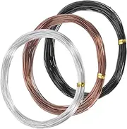 uxcell 3-Rolls 0.8mm Bonsai Training Wire, 98.4 Feet Total Anodized Aluminum Bonsai Wires for Bonsai Tree Shaping/Branches Fixing/Trunk Holding/DIY Crafting [32.8ft Each, 3 Colors]