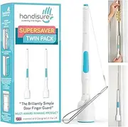 Handisure Award Winning 2 Automatic Child Door Finger Guards, Door Locks & Window Guards, Hinge & Lock Side Safety, Baby Door Stopper, Easy to Install (White Teal, 2 Count (Pack of 2))…